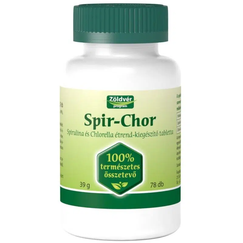 Viva Natura-Zöldvér 100%-os Spir-Chor tabletta - 60+18db Viva Natura-Zöldvér 100%-os Spir-Chor tabletta - 60+18db