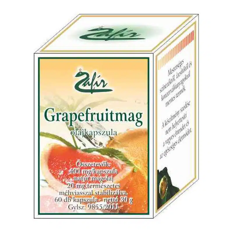 Zafir grapefruitmag olajkapszula - 60db Zafir grapefruitmag olajkapszula - 60db