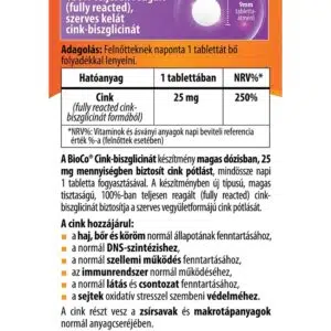 BioCo Cink-biszglicinát tabletta - 60db - Image 2 BioCo Cink-biszglicinát tabletta - 60db - Image 2