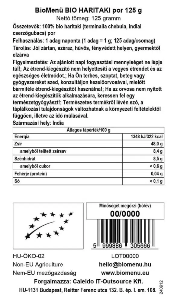 Biomenü Bio Haritaki por - 125g - Image 3 Biomenü Bio Haritaki por - 125g - Image 3