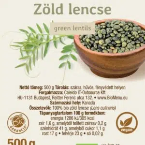 Biomenü Bio Zöld lencse - 500g - Image 3 Biomenü Bio Zöld lencse - 500g - Image 3