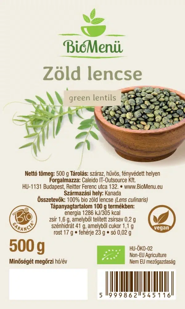 Biomenü Bio Zöld lencse - 500g - Image 3 Biomenü Bio Zöld lencse - 500g - Image 3
