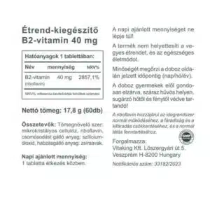 Vitaking B2-vitamin (Riboflavin) tabletta - 60