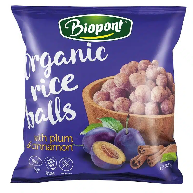 Biopont Extrudált Rizsgolyó szilvával és fahéjjal - 55g Biopont Extrudált Rizsgolyó szilvával és fahéjjal - 55g