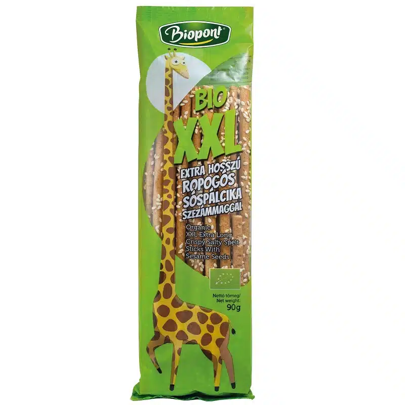 Biopont XXL Extra hosszú szezámmagos ropogós sóspálcika - 90g Biopont XXL Extra hosszú szezámmagos ropogós sóspálcika - 90g