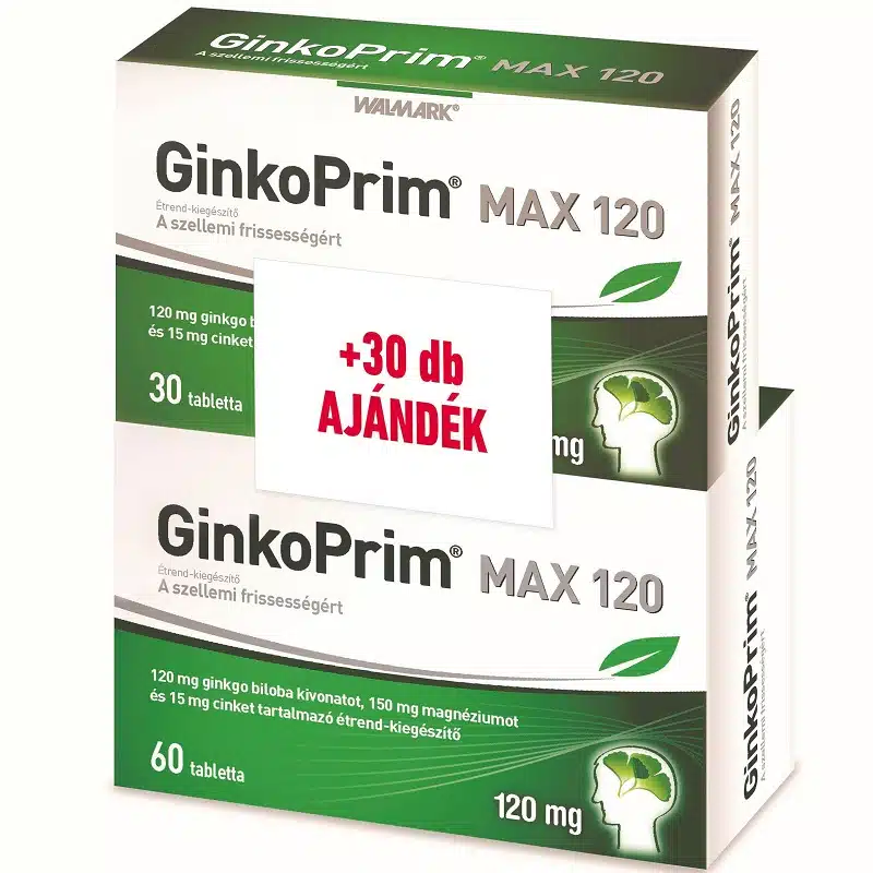 Walmark Ginkoprim Max 120mg tabletta - 60+30db Walmark Ginkoprim Max 120mg tabletta - 60+30db