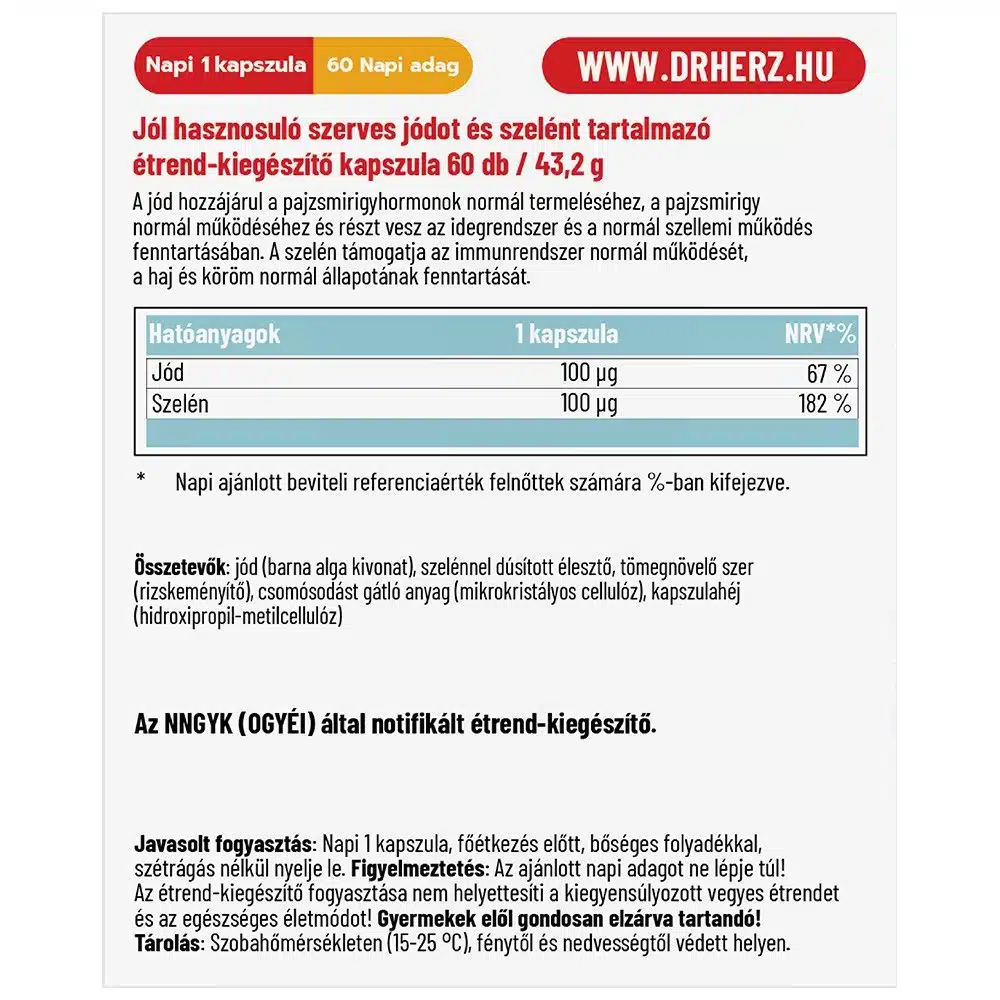 Dr. Herz Pajzsmirigy Komplex kapszula Dr. Herz Pajzsmirigy Komplex kapszula