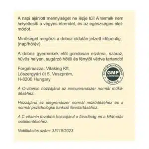 Vitaking Instant C-vitamin 1000mg citrom ízű italpor - 150g - Image 3 Vitaking Instant C-vitamin 1000mg citrom ízű italpor - 150g - Image 3