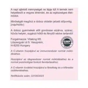 Vitaking Instant C-vitamin 1000mg sárkánygyümölcs ízű italpor - 150g - Image 3