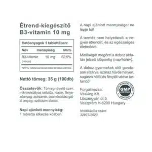 Vitaking Niacin (B3-vitamin) tabletta - 100 Vitaking Niacin (B3-vitamin) tabletta - 100