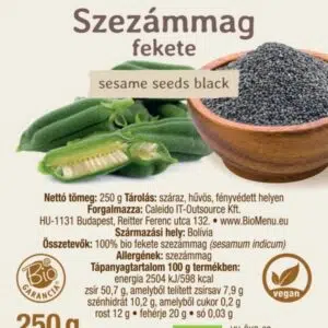 Biomenü Bio Fekete Szezámmag - 250g - Image 2 Biomenü Bio Fekete Szezámmag - 250g - Image 2