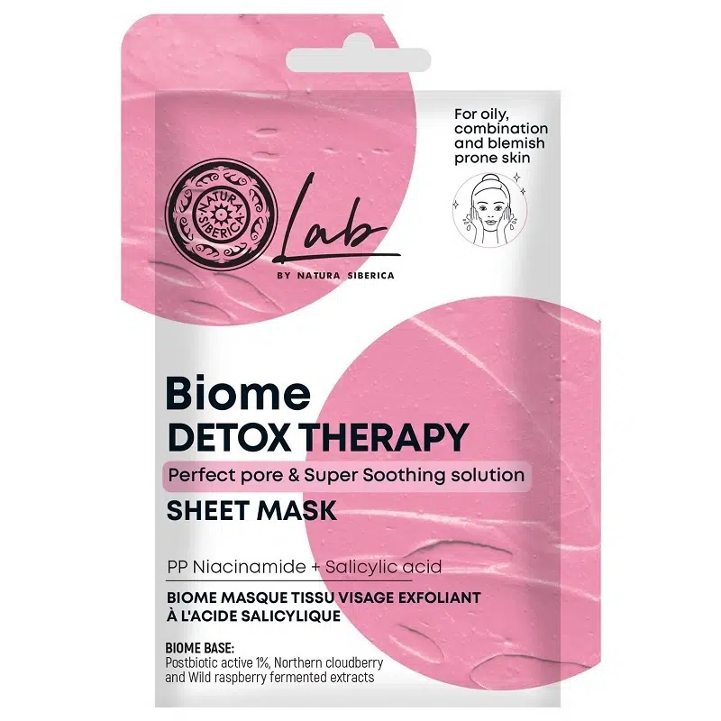 Natura Siberica Lab Biome Detox Therapy Fátyolmaszk Niacinamid + Szalicilsav - 25g Natura Siberica Lab Biome Detox Therapy Fátyolmaszk Niacinamid + Szalicilsav - 25g