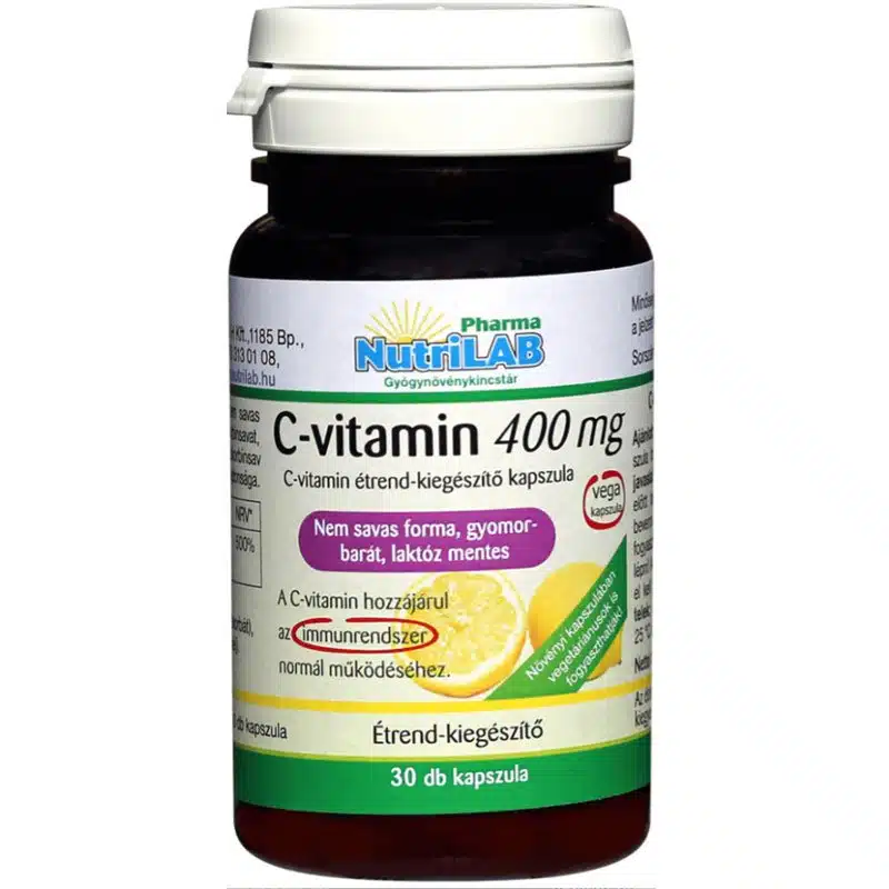 Nutrilab C-vitamin 400mg kapszula - 30db Nutrilab C-vitamin 400mg kapszula - 30db