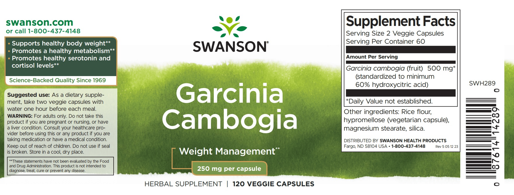 Swanson Garcinia Cambogia kapszula - 120db Swanson Garcinia Cambogia kapszula - 120db