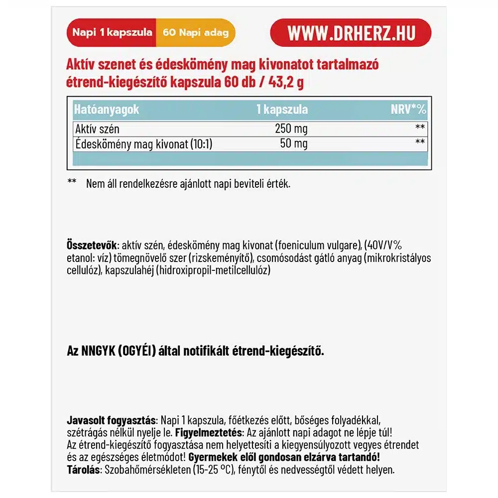 Dr. Herz Aktív szén kapszula Dr. Herz Aktív szén kapszula