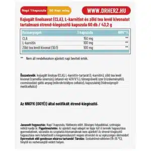 Dr. Herz CLA + L-karnitin + Zöld tea kivonat kapszula