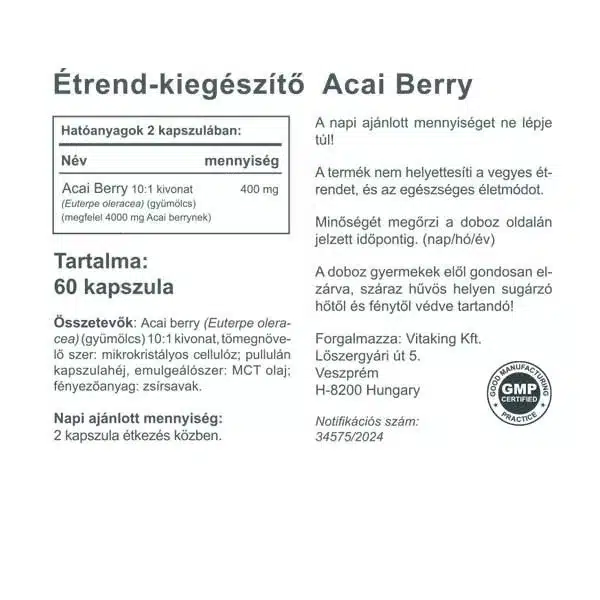 Vitaking Acai Berry kapszula Vitaking Acai Berry kapszula