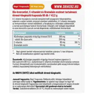 Dr. Herz Quercetin 250mg+C-vitamin+Bromelain enzim kapszula