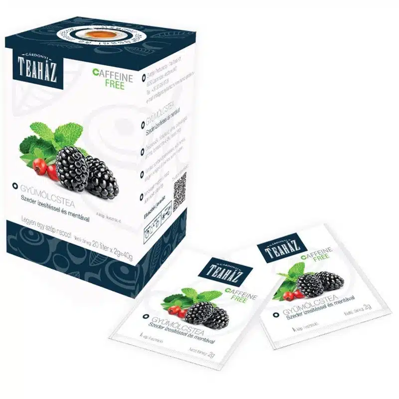 Gárdonyi Teaház Gyümölcstea szeder ízesítéssel és mentával - 20 filter Gárdonyi Teaház Gyümölcstea szeder ízesítéssel és mentával - 20 filter