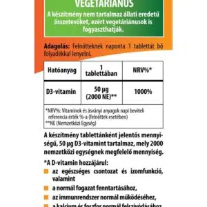 BioCo D3-vitamin 2000NE MEGAPACK tabletta - 100db - Image 2