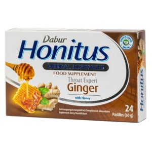 Dabur Honitus Ginger-gyömbér ízű gyógynövényes szopogató tabletta mézzel