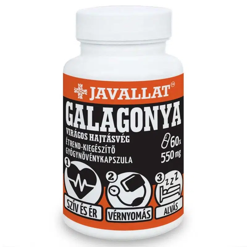 Javallat Galagonya virágos hajtásvég kapszula - 60db Javallat Galagonya virágos hajtásvég kapszula - 60db