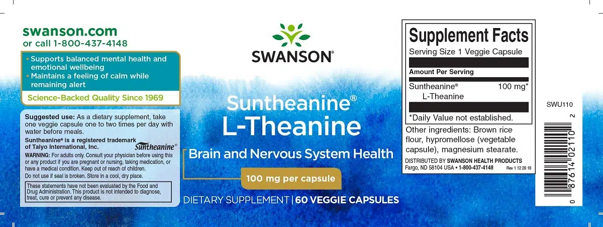 Swanson L-Theanine kapszula - 60 Swanson L-Theanine kapszula - 60