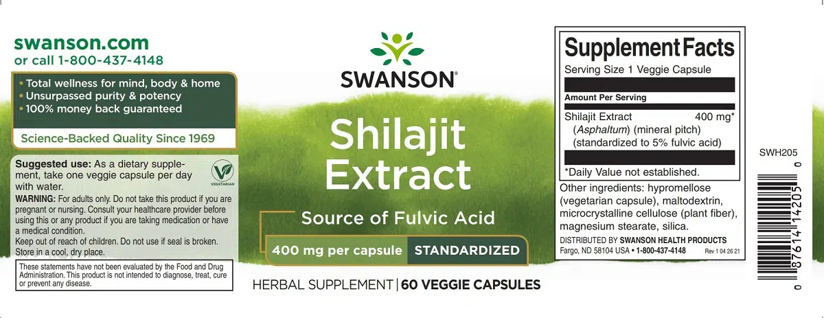 Swanson Shilajit kivonat kapszula - 60 Swanson Shilajit kivonat kapszula - 60