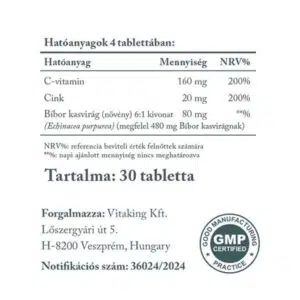 Vitaking Cink Immuno szopogatótabletta - 30db - Image 2 Vitaking Cink Immuno szopogatótabletta - 30db - Image 2