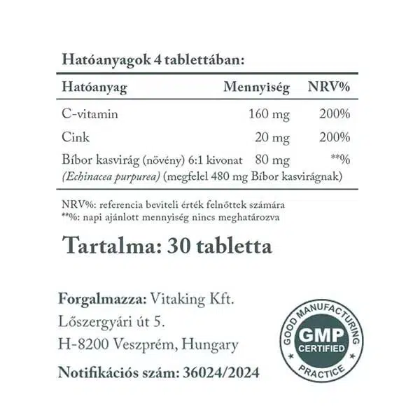 Vitaking Cink Immuno szopogatótabletta - 30db - Image 2 Vitaking Cink Immuno szopogatótabletta - 30db - Image 2