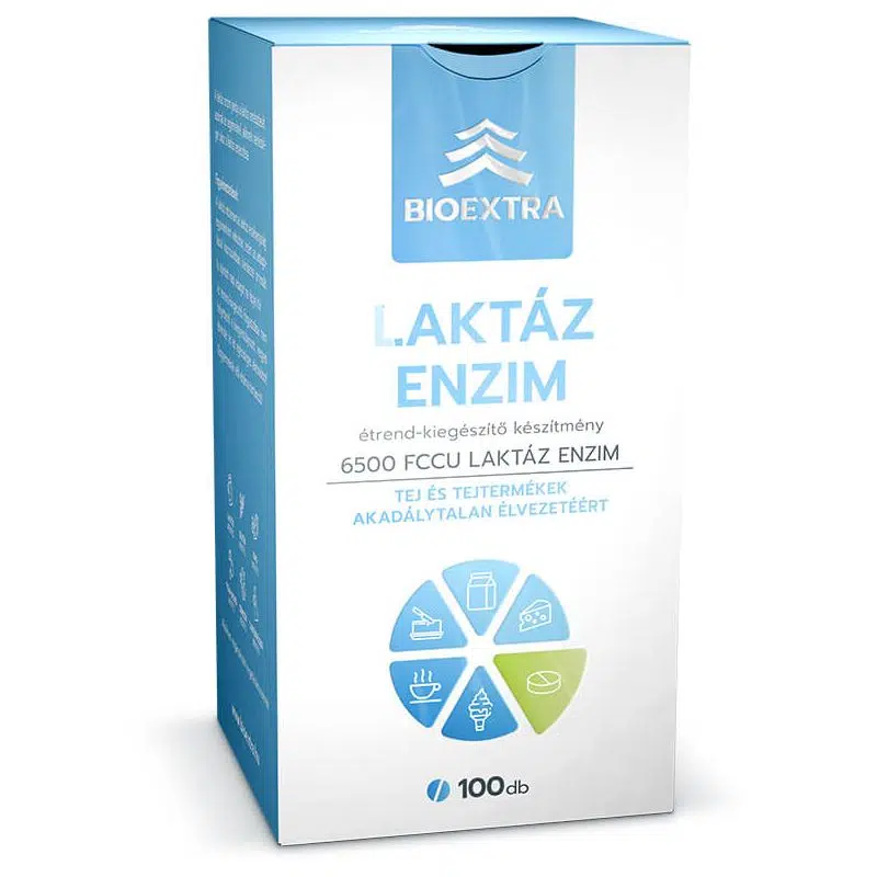 Bioextra Laktáz enzim 6500 FCCU rágótabletta - 100db Bioextra Laktáz enzim 6500 FCCU rágótabletta - 100db