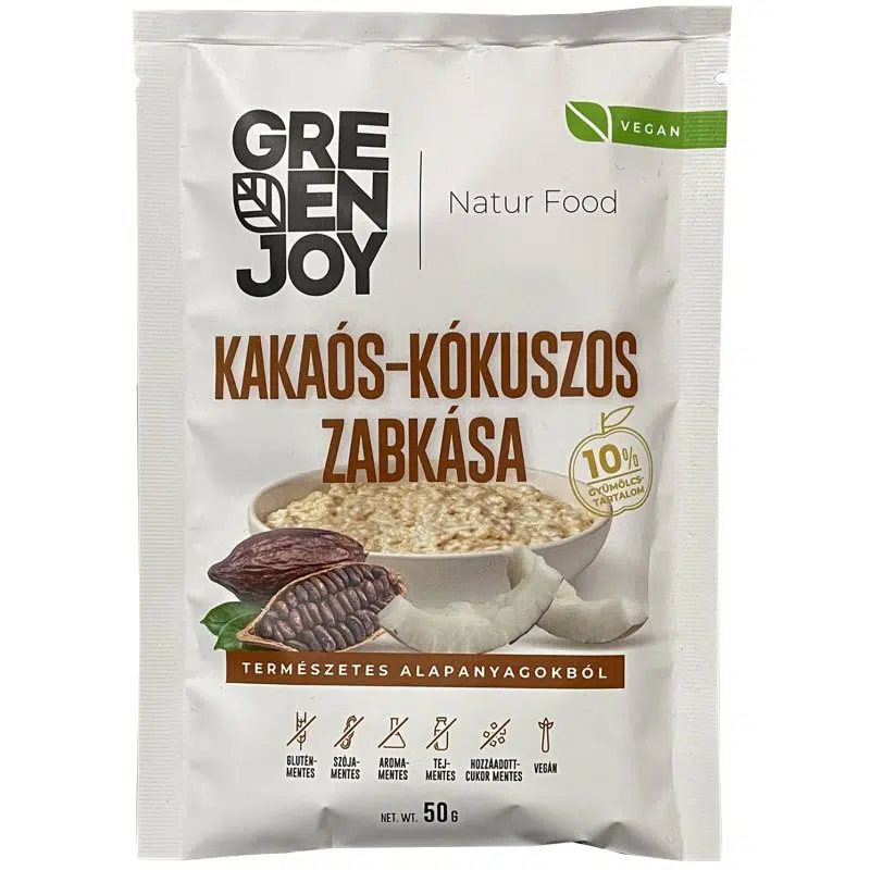 GreenJoy Kakaós-Kókuszos zabkása - 50g GreenJoy Kakaós-Kókuszos zabkása - 50g