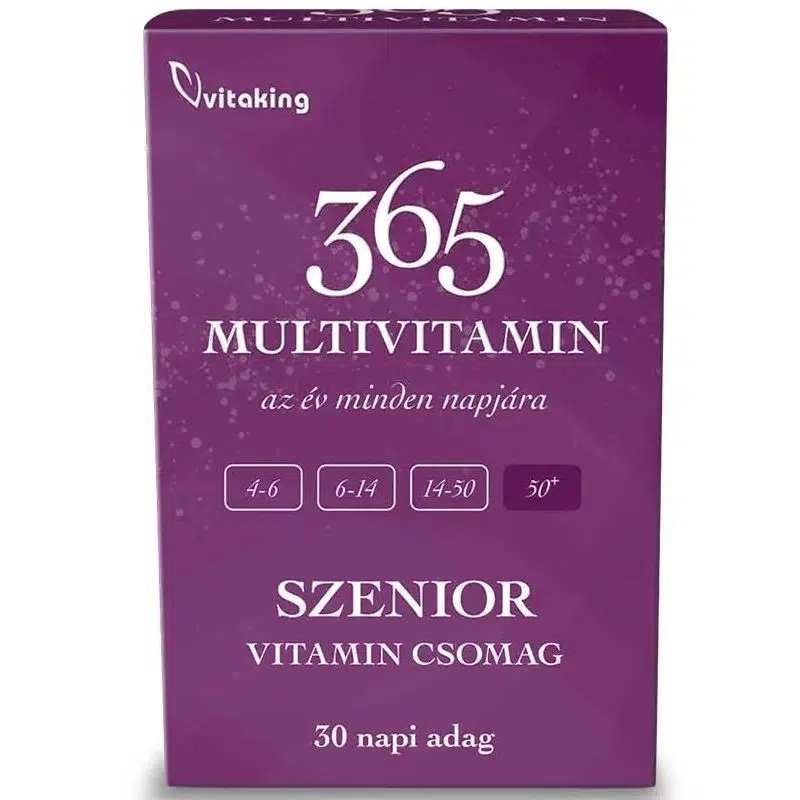 Vitaking 365 Multivitamin Szenior vitamin csomag - 30db Vitaking 365 Multivitamin Szenior vitamin csomag - 30db
