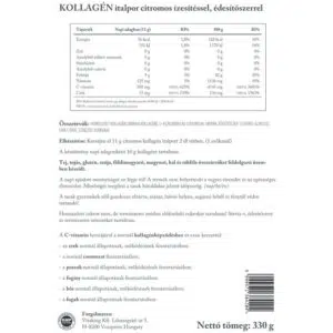 Vitaking Kollagén Citrom ízű italpor cimke