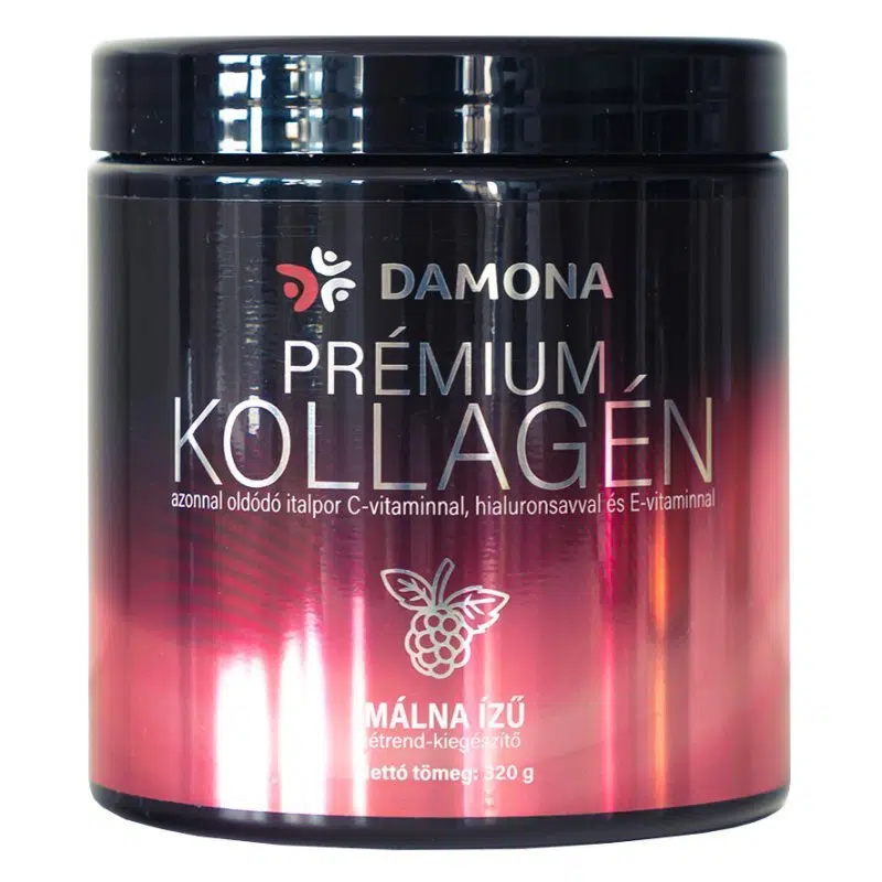 Damona Prémium Kollagén málna ízű italpor - 320g Damona Prémium Kollagén málna ízű italpor - 320g