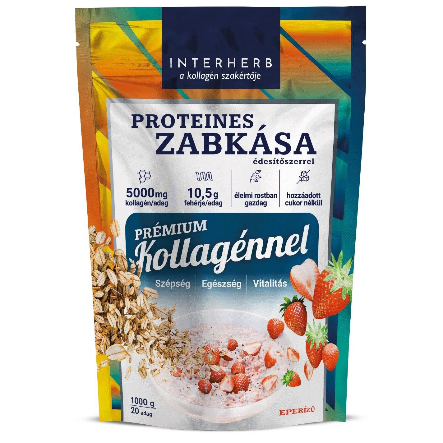 Interherb Zabkása Proteines Eperízű - 1000g Interherb Zabkása Proteines Eperízű - 1000g