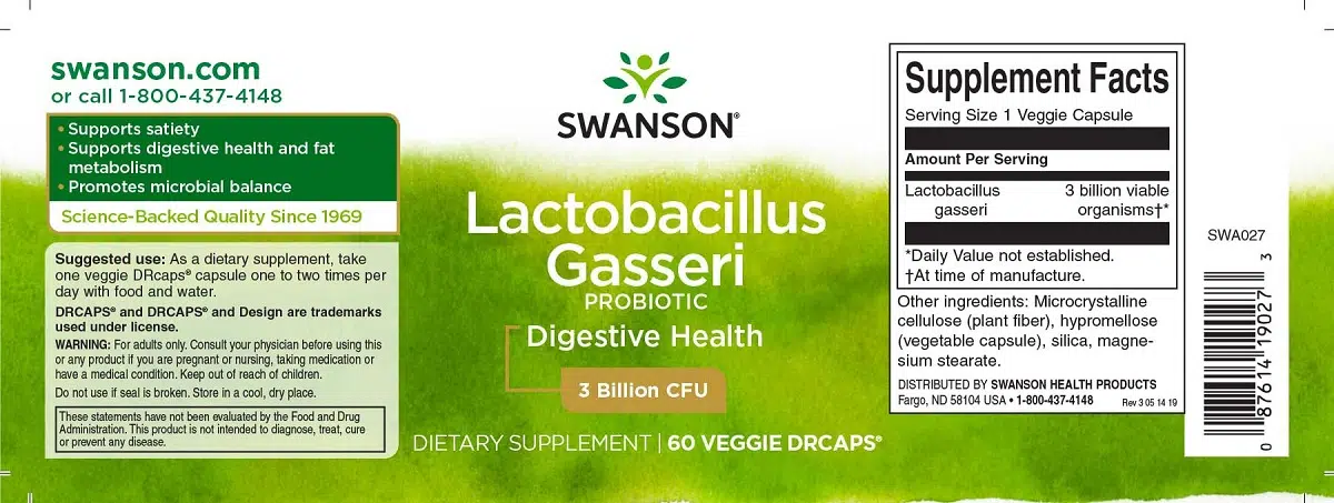 Swanson Lactobacillus Gasseri Probiotic kapszula - 60 Swanson Lactobacillus Gasseri Probiotic kapszula - 60