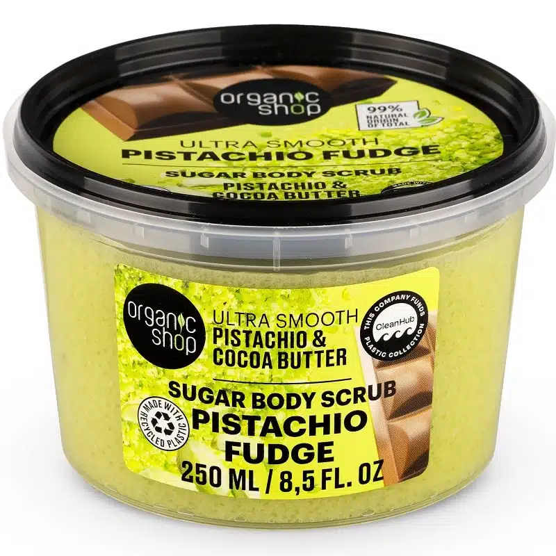 Organic Shop ''Pisztáciakaramell'' Kisimító testradír pisztáciával és kakaóvajjal - 250ml Organic Shop ''Pisztáciakaramell'' Kisimító testradír pisztáciával és kakaóvajjal - 250ml