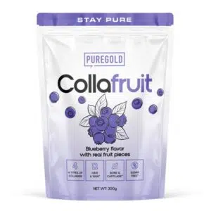 Pure Gold Collafruit Marha és Hal kollagén italpor gyümölcsdarabokkal - Áfonya - 300g