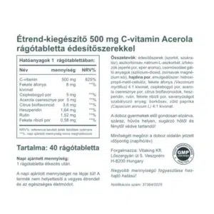 Vitaking C-500 Acerola epres rágótabletta - 40db - Image 2