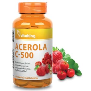 Vitaking C-500 Acerola epres rágótabletta - 40db