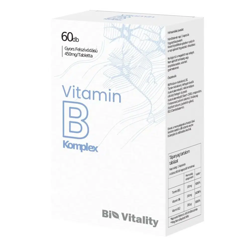 Bio Vitality B-vitamin komplex filmtabletta - 60db Bio Vitality B-vitamin komplex filmtabletta - 60db