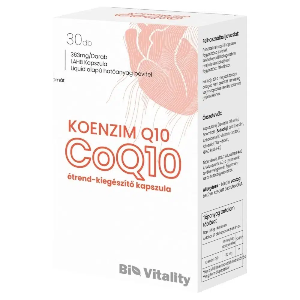 Bio Vitality Koenzim Q10 lágyzselatin kapszula - 30db Bio Vitality Koenzim Q10 lágyzselatin kapszula - 30db