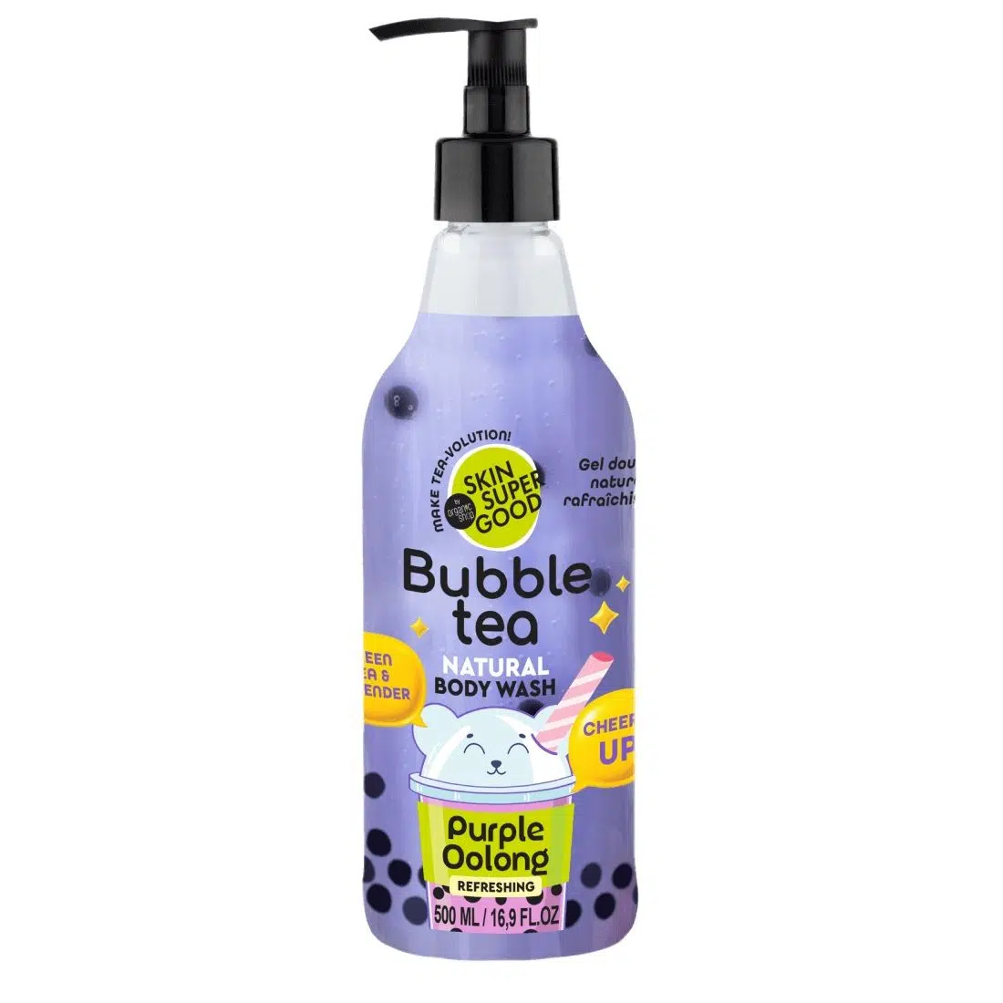Skin Super Good Bubble Tea Purple Oolong frissítő tusfürdő zöld teával és levendulával - 500ml Skin Super Good Bubble Tea Purple Oolong frissítő tusfürdő zöld teával és levendulával - 500ml