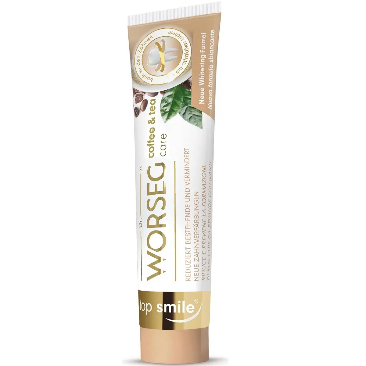 Worseg Top Smile Fehérítő fogkrém kávé&tea okozta elszíneződésre - 75ml Worseg Top Smile Fehérítő fogkrém kávé&tea okozta elszíneződésre - 75ml