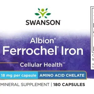 Swanson Ferrochel - Vas-biszglicinát kapszula - 180db Swanson Ferrochel - Vas-biszglicinát kapszula - 180db