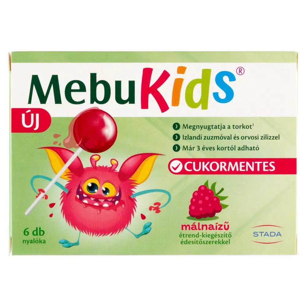 Walmark Mebukids málna ízű nyalóka - 6db Walmark Mebukids málna ízű nyalóka - 6db