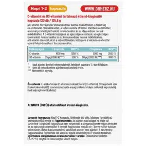Dr. Herz XXL C+D C-vitamin 1000mg + D3-vitamin 1000NE kapszula - 120