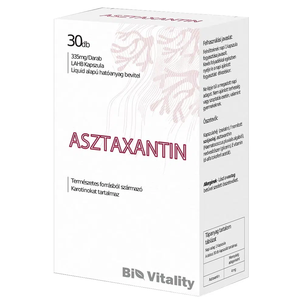 Bio Vitality Asztaxantin lágy zselé kapszula - 30db Bio Vitality Asztaxantin lágy zselé kapszula - 30db