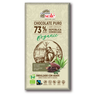 Chocolates Solé 73% Bio Cukormentes Étcsokoládé Agavéval ízesítve - 100g
